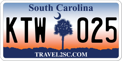 SC license plate KTW025