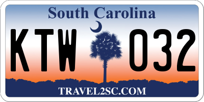 SC license plate KTW032