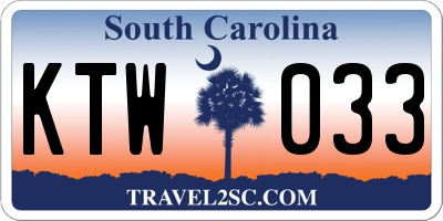 SC license plate KTW033