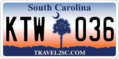 SC license plate KTW036