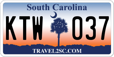 SC license plate KTW037