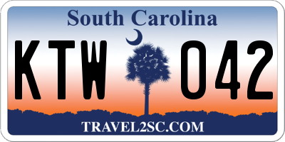 SC license plate KTW042