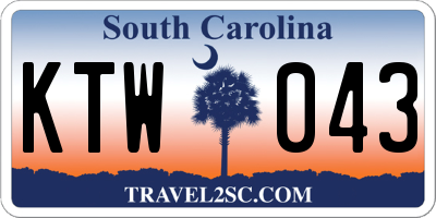 SC license plate KTW043