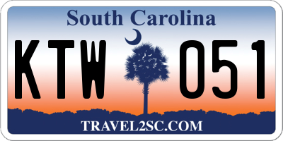 SC license plate KTW051