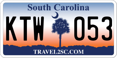SC license plate KTW053