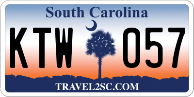 SC license plate KTW057