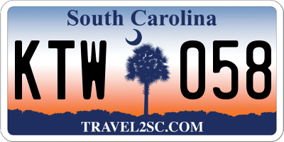 SC license plate KTW058