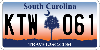 SC license plate KTW061