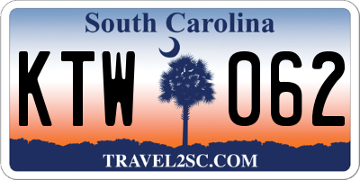 SC license plate KTW062