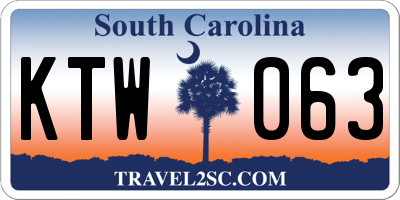 SC license plate KTW063