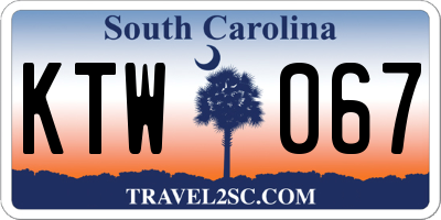 SC license plate KTW067