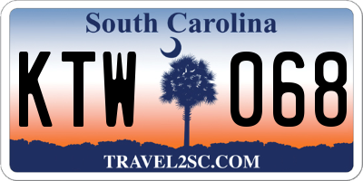 SC license plate KTW068