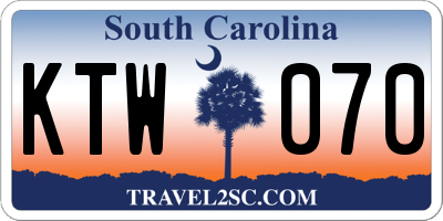 SC license plate KTW070