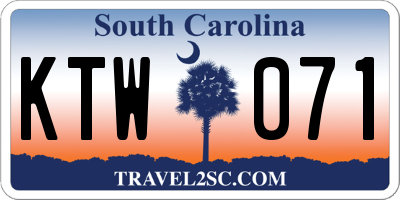SC license plate KTW071