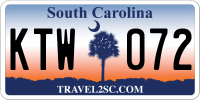 SC license plate KTW072