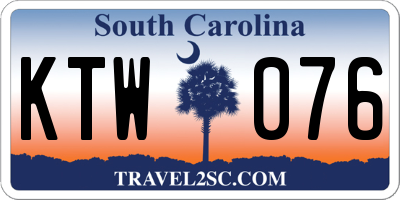 SC license plate KTW076