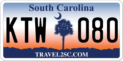 SC license plate KTW080