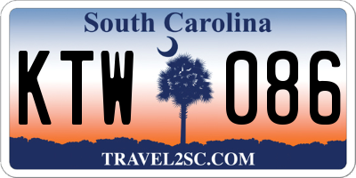 SC license plate KTW086