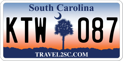 SC license plate KTW087