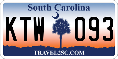 SC license plate KTW093