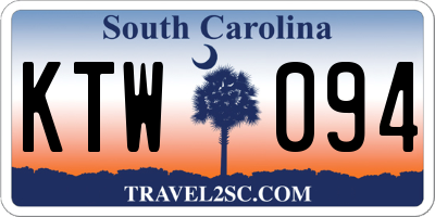 SC license plate KTW094