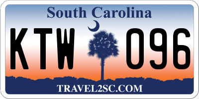 SC license plate KTW096
