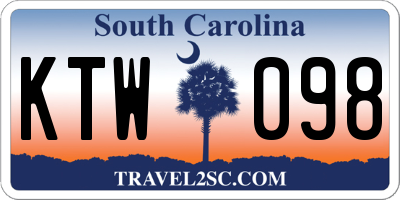 SC license plate KTW098