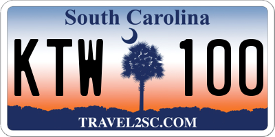 SC license plate KTW100