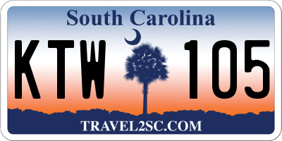 SC license plate KTW105