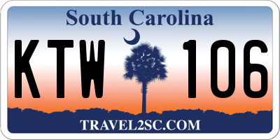 SC license plate KTW106