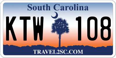 SC license plate KTW108