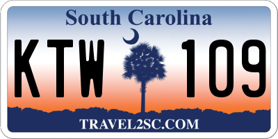SC license plate KTW109