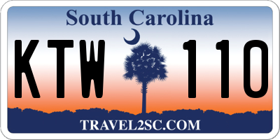 SC license plate KTW110