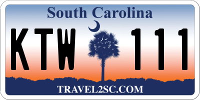 SC license plate KTW111