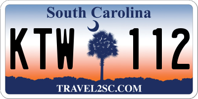 SC license plate KTW112