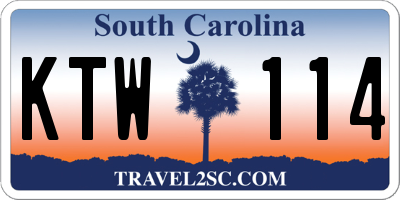 SC license plate KTW114