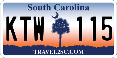 SC license plate KTW115