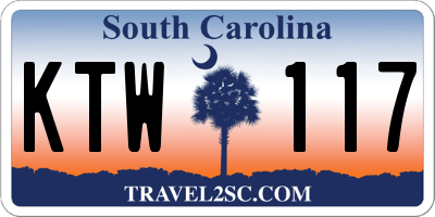 SC license plate KTW117