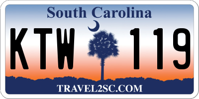 SC license plate KTW119