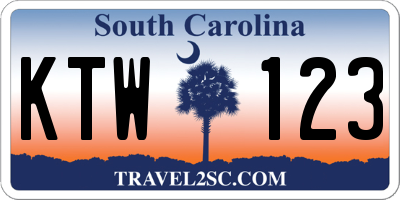 SC license plate KTW123