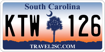 SC license plate KTW126