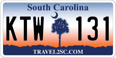 SC license plate KTW131