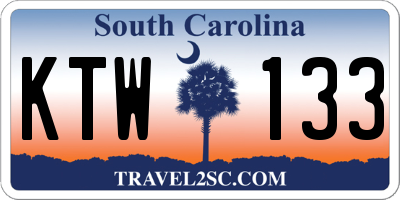 SC license plate KTW133