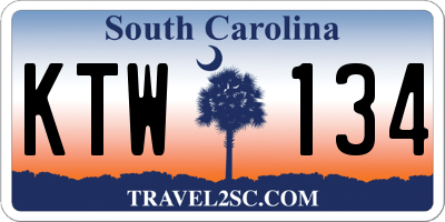 SC license plate KTW134