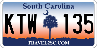 SC license plate KTW135