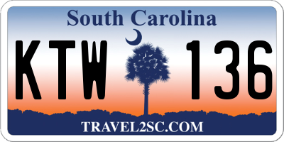 SC license plate KTW136
