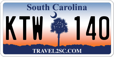 SC license plate KTW140