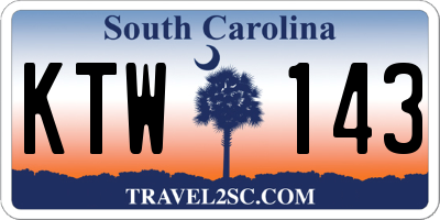 SC license plate KTW143