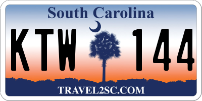 SC license plate KTW144