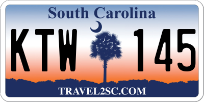 SC license plate KTW145